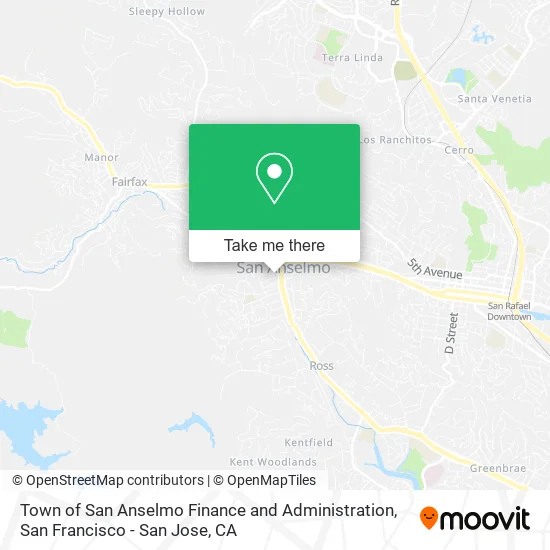 Town of San Anselmo Finance and Administration map