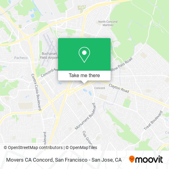 Mapa de Movers CA Concord