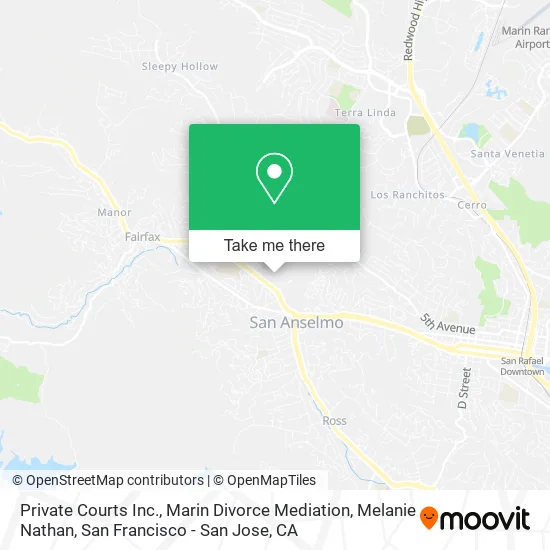 Mapa de Private Courts Inc., Marin Divorce Mediation, Melanie Nathan