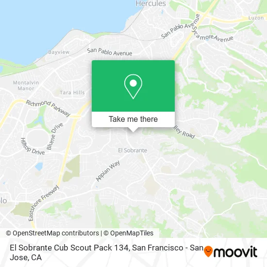 Mapa de El Sobrante Cub Scout Pack 134