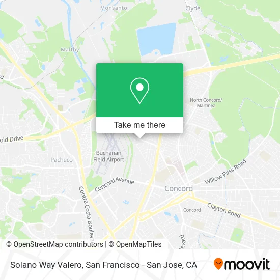 Solano Way Valero map