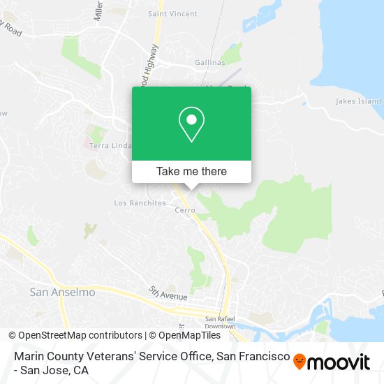 Marin County Veterans' Service Office map