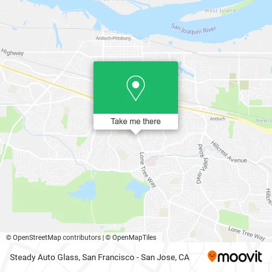 Mapa de Steady Auto Glass