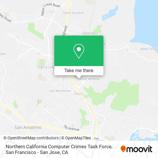 Mapa de Northern California Computer Crimes Task Force