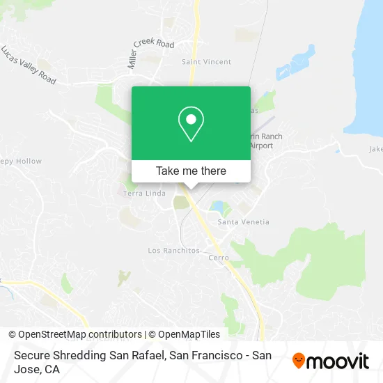 Mapa de Secure Shredding San Rafael