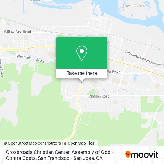 Mapa de Crossroads Christian Center, Assembly of God - Contra Costa