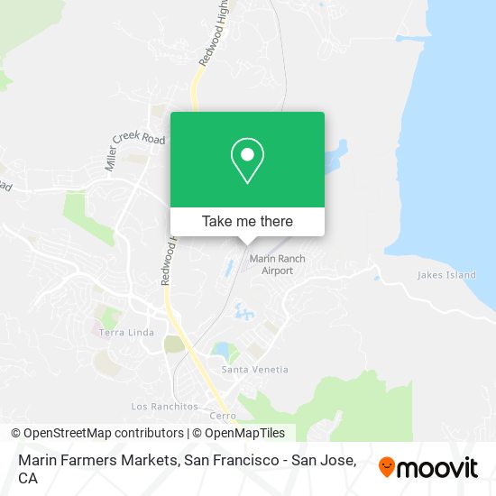 Marin Farmers Markets map