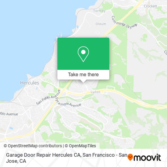 Garage Door Repair Hercules CA map