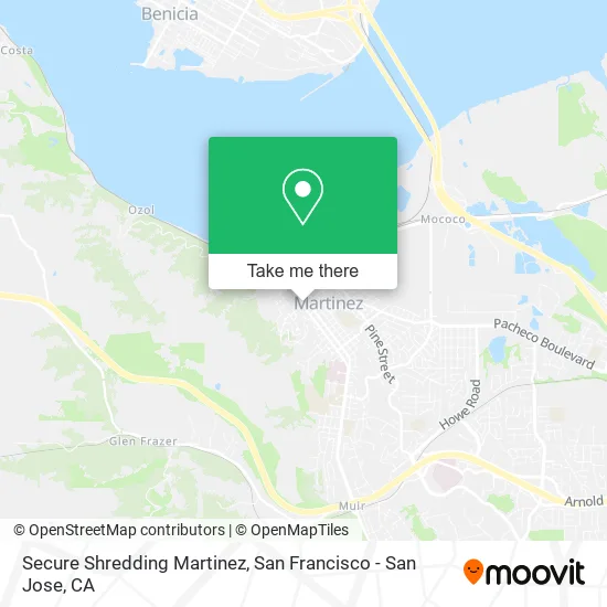 Secure Shredding Martinez map