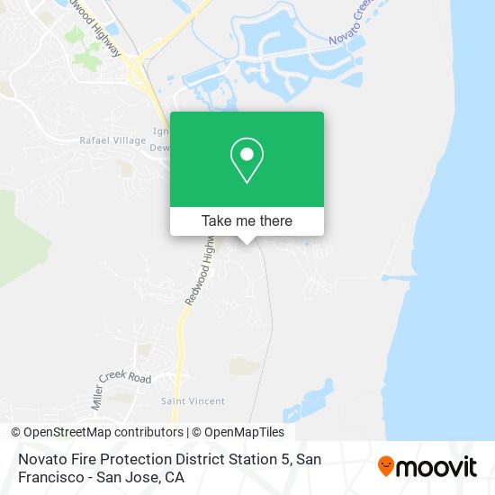 Novato Fire Protection District Station 5 map