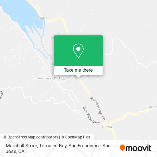 Marshall Store, Tomales Bay map