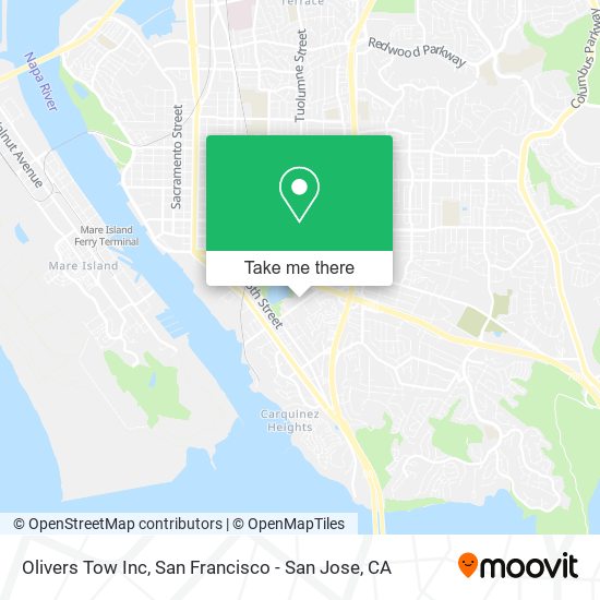 Olivers Tow Inc map