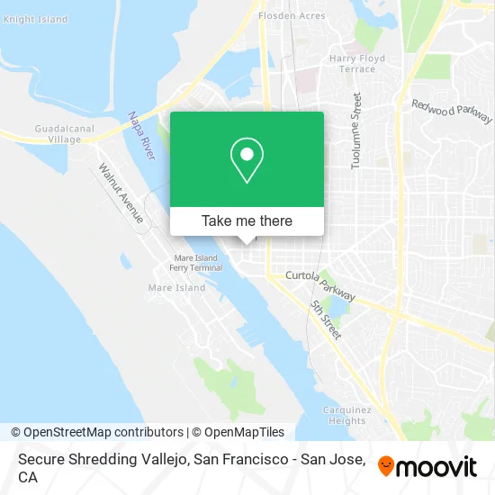 Secure Shredding Vallejo map