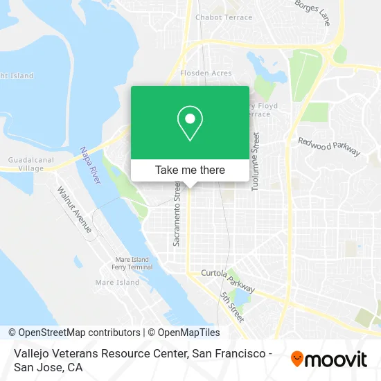 Vallejo Veterans Resource Center map
