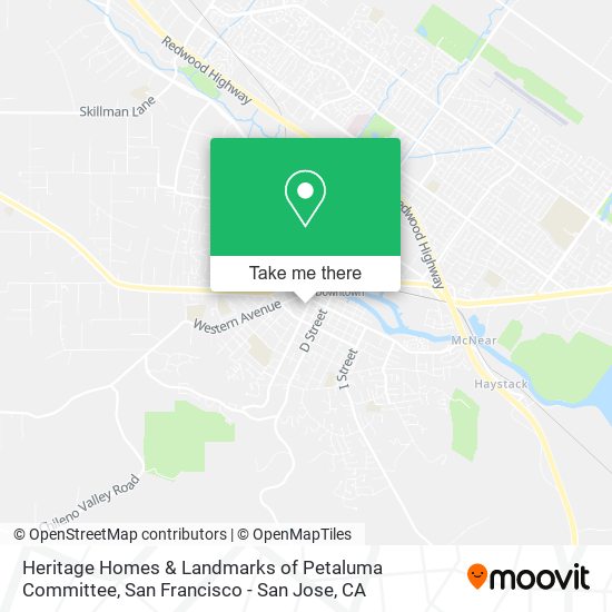 Heritage Homes & Landmarks of Petaluma Committee map
