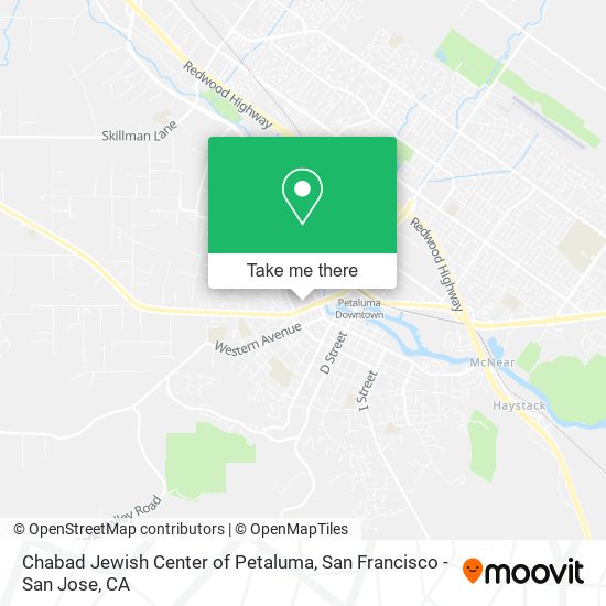 Chabad Jewish Center of Petaluma map