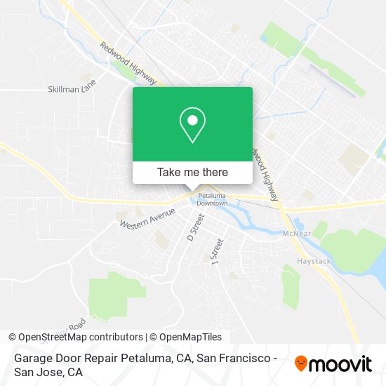 Garage Door Repair Petaluma, CA map