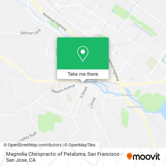 Magnolia Chiropractic of Petaluma map