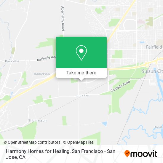 Harmony Homes for Healing map