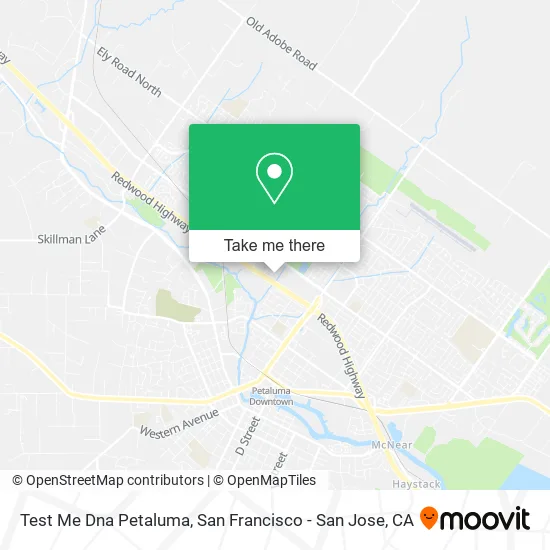 Mapa de Test Me Dna Petaluma