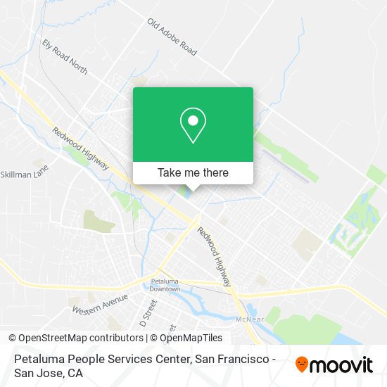 Petaluma People Services Center map