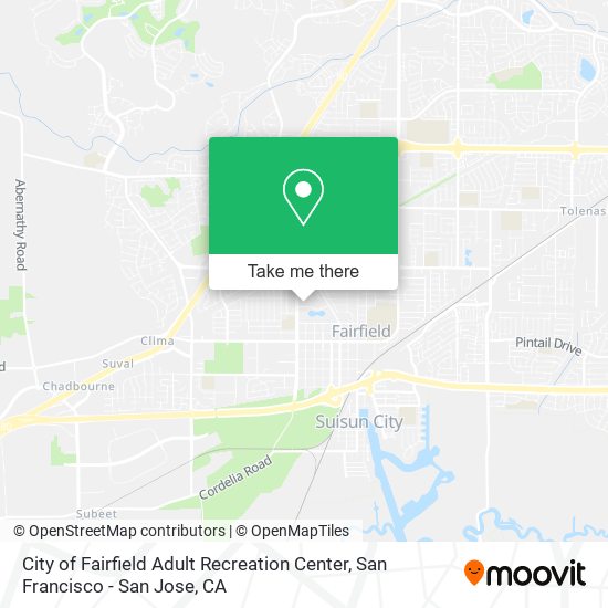 City of Fairfield Adult Recreation Center map