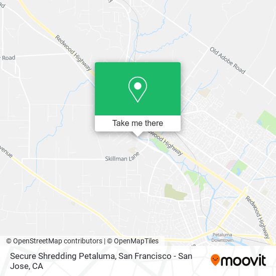 Secure Shredding Petaluma map