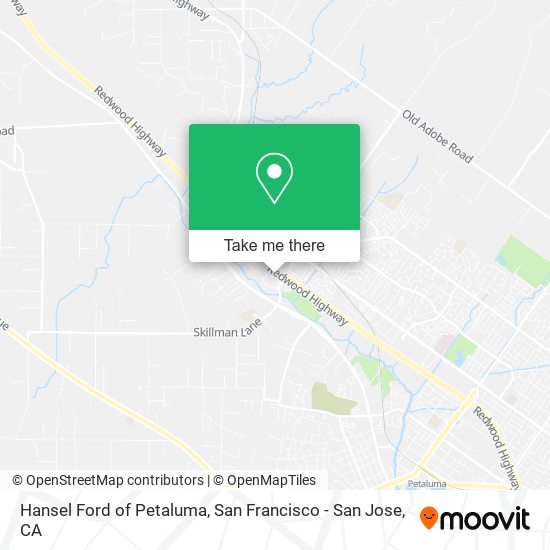 Hansel Ford of Petaluma map