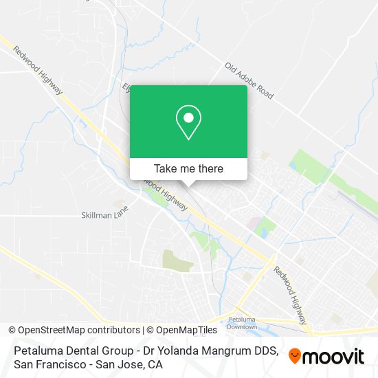 Mapa de Petaluma Dental Group - Dr Yolanda Mangrum DDS