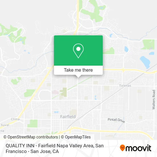 QUALITY INN - Fairfield Napa Valley Area map