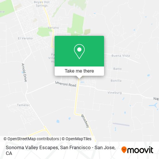 Sonoma Valley Escapes map