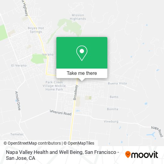 Napa Valley Health and Well Being map