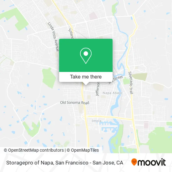Storagepro of Napa map