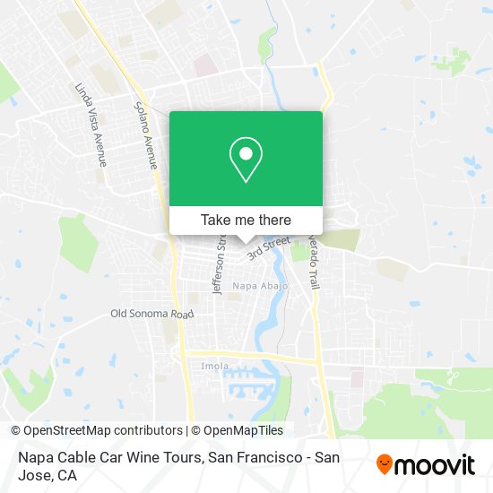 Napa Cable Car Wine Tours map