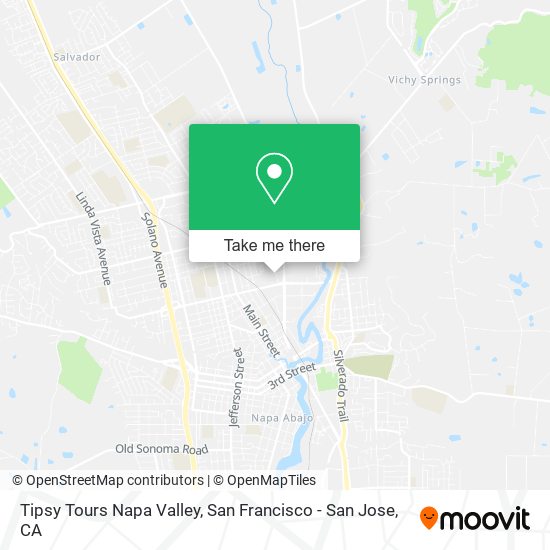 Mapa de Tipsy Tours Napa Valley