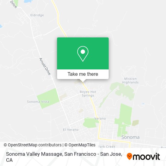 Sonoma Valley Massage map