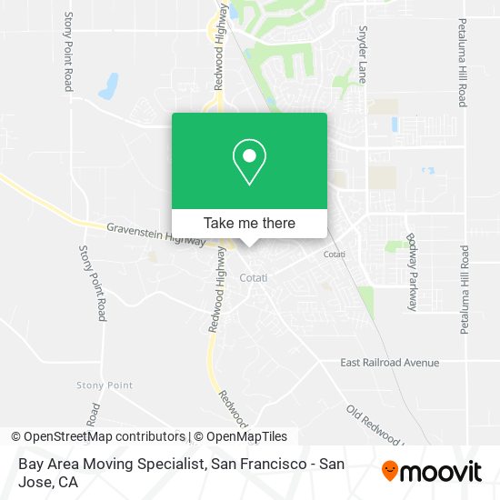 Bay Area Moving Specialist map