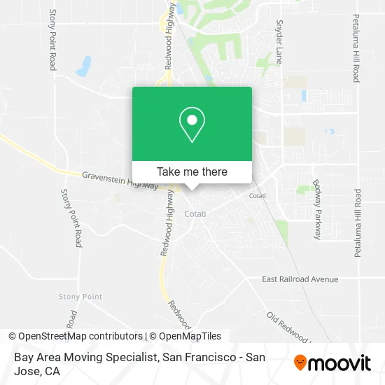 Bay Area Moving Specialist map