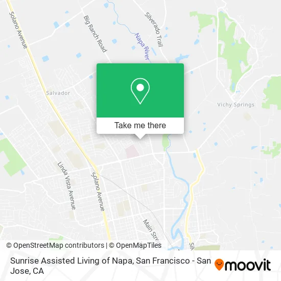 Sunrise Assisted Living of Napa map