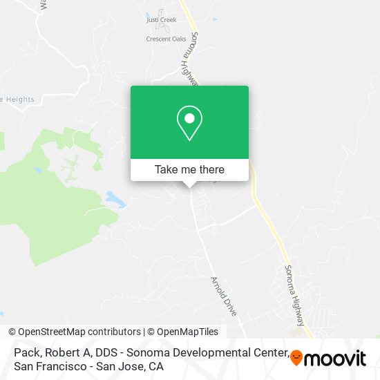 Pack, Robert A, DDS - Sonoma Developmental Center map