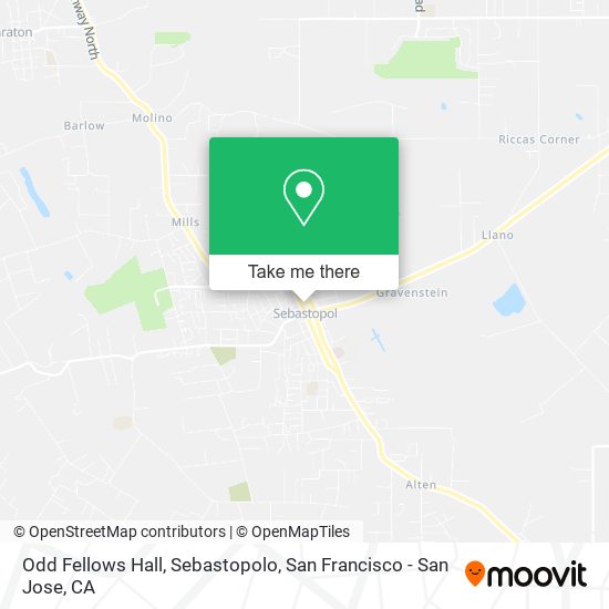 Odd Fellows Hall, Sebastopolo map