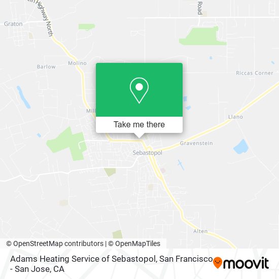 Mapa de Adams Heating Service of Sebastopol