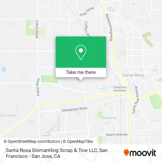Mapa de Santa Rosa Dismantling Scrap & Tow LLC