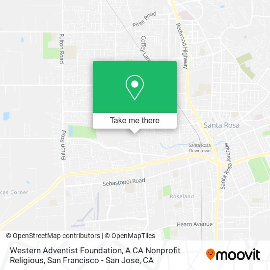 Mapa de Western Adventist Foundation, A CA Nonprofit Religious