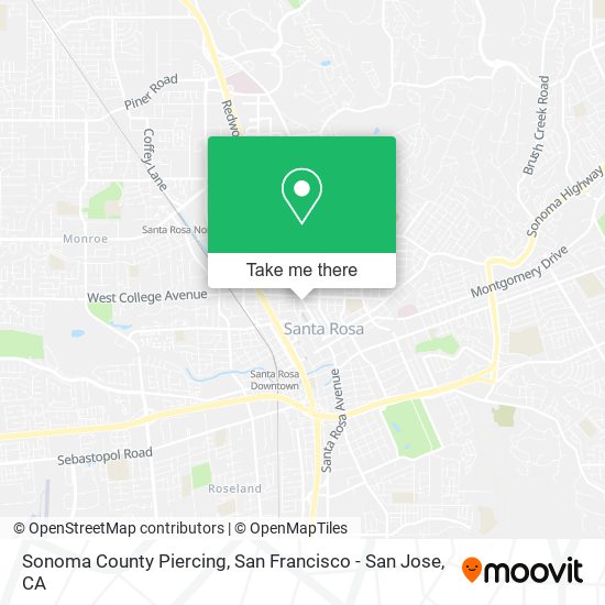 Sonoma County Piercing map