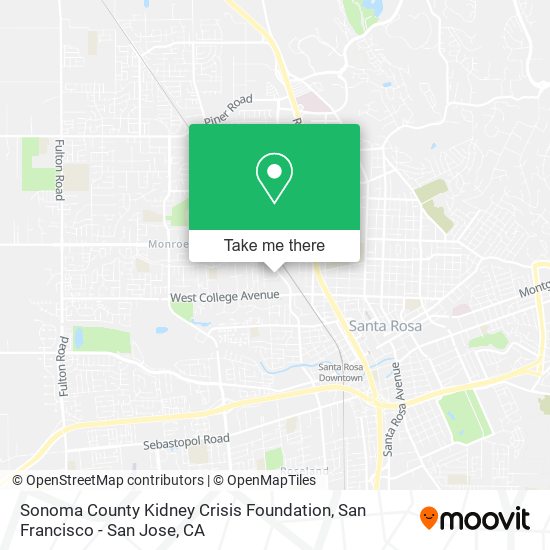 Mapa de Sonoma County Kidney Crisis Foundation