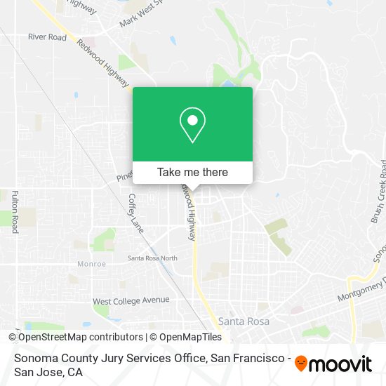 Mapa de Sonoma County Jury Services Office