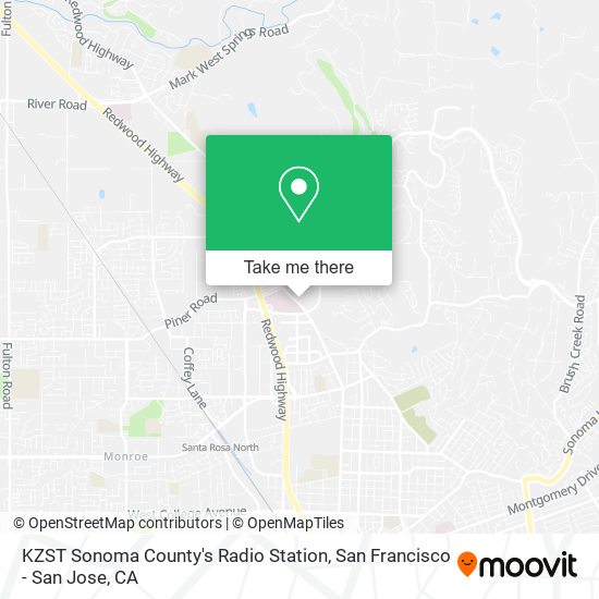 KZST Sonoma County's Radio Station map
