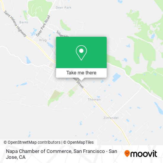 Mapa de Napa Chamber of Commerce