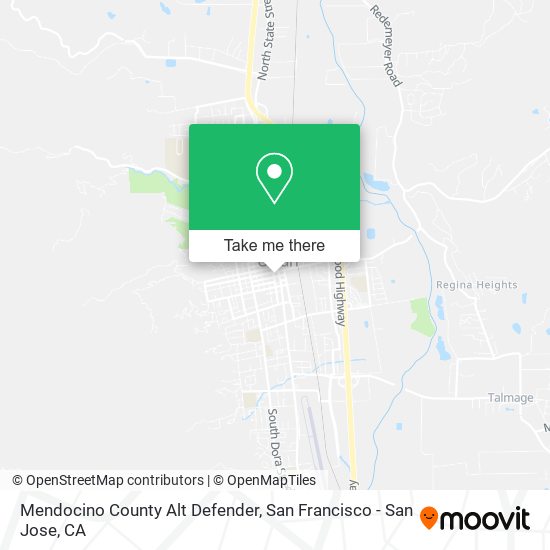 Mendocino County Alt Defender map